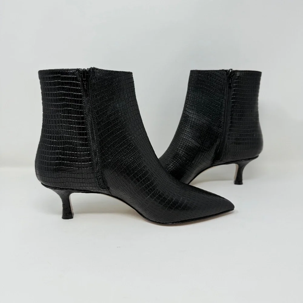 New Bruno Magli Nerina Bootie Black Snake Sz 7.5 - Picture 9 of 13